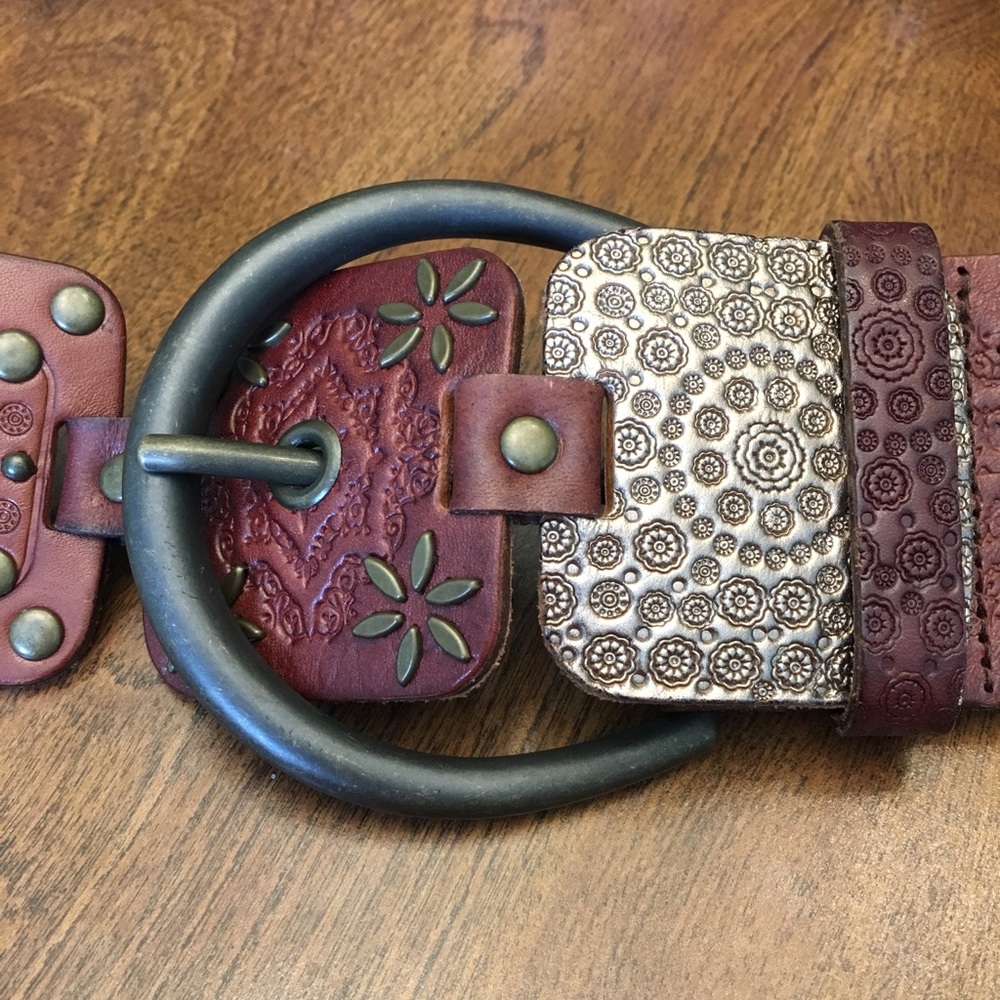 Fossil Leather Belt Colored and Stamped Leather
